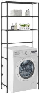 Waschmaschinen-Regal mit 3 Ablagen Schwarz 69x28x169 cm