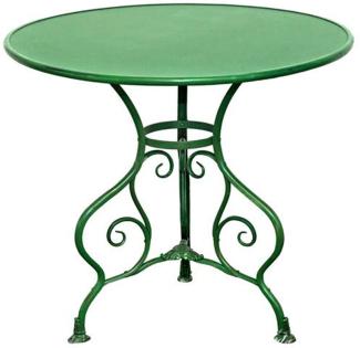 Casa Padrino Gartentisch Grün Durchmesser 80 x H. 70 cm - Schmiedeeisen Tisch