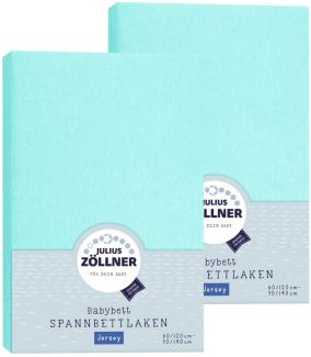Julius Zöllner Spannbetttuch Jersey 70x140 / 60x120 Mint Doppelpack