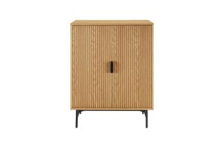 Kommode 80 cm Eiche Echtholzfurnier Sideboard Wohnzimmer Schrank Anrichte