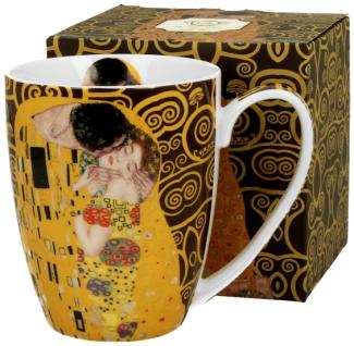 DUO ART GALLERY Klassischer Becher 350 ml THE KISS BROWN New Bone China Porzellan