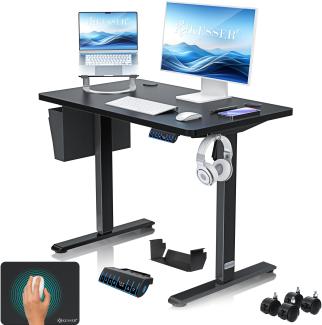 KESSER® Höhenverstellbarer Schreibtisch elektrisch | Ergonomisch Steh-Sitz Schreibtisch | 3-Funktions-Memory Steuerung | Inkl. 360° Rollen & USB-Ladeanschluss | Computertisch für Homeoffice Schwarz, 100 x 60 cm