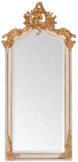 Casa Padrino Barock Spiegel Antik Stil Creme / Gold 115 x 48 cm - Möbel Wandspiegel