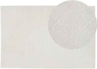 Teppich Wolle cremeweiß 160 x 230 cm Kurzflor ELLEK