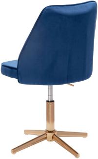 KADIMA DESIGN Samt Drehstuhl TANARO - Bequemer und stilvoller Arbeitsstuhl mit verstellbarer Höhe und Schalenstuhldesign. Farbe: Blau