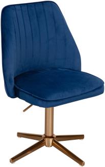 KADIMA DESIGN Samt Drehstuhl TANARO - Bequemer und stilvoller Arbeitsstuhl mit verstellbarer Höhe und Schalenstuhldesign. Farbe: Blau