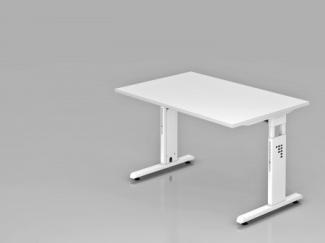 Schreibtisch OS12 C-Fuß 120x80cm Weiß Gestellfarbe: Weiß