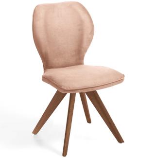 Niehoff Sitzmöbel Colorado Trend-Line Design-Stuhl Wild-Nussbaum/Polyester - 180° drehbar Nirvana beige