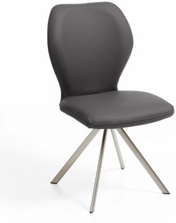 Niehoff Sitzmöbel Colorado Trend-Line Design-Stuhl Edelstahlgestell - Leder Napoli anthrazit
