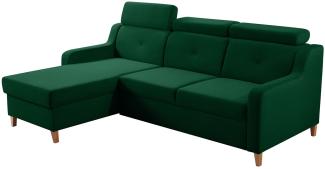 Ecksofa Enikor, 3 Sitzer L-Form Sofa mit Bettkasten und Schlaffunktion (Kronos 19, Seite: Links)