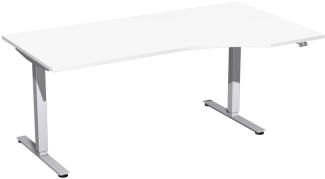 Elektro-Hubtisch 'Smart' rechts, höhenverstellbar, 180x100x70-120cm, Weiß / Silber