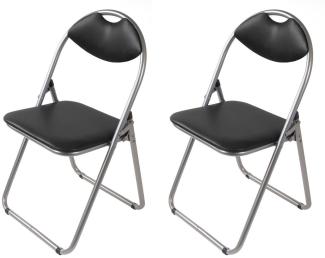 2x Metall Klappstühle schwarz Gästestühle Stuhl Gäste Besucherstuhl Gartenstuhl