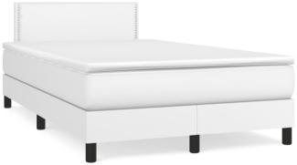 Boxspringbett mit Matratze Weiß 120x190 cm Kunstleder (Farbe: Weiß)