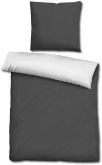 CloudComfort Basic Wendebettwäsche schwarz/weiß 155 x 220 + 80 x 80 cm
