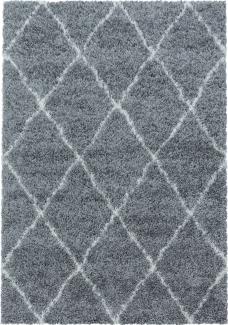 Hochflor Teppich Adriana rechteckig - 160x230 cm - Grau