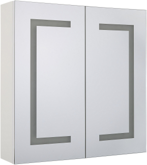 Bad Spiegelschrank weiß / silber mit LED-Beleuchtung 60 x 60 cm MAZARREDO