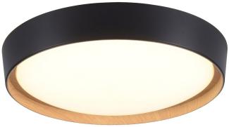 Leuchten Direkt 14347-18 EMILIA LED Deckenleuchte schwarz Holzoptik 40cm