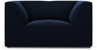 Micadoni Samtstoff Sessel Ruby | Bezug Royal Blue | Beinfarbe Black Plastic