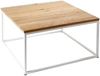 Couchtisch Woody Beistelltisch Wohnzimmertisch Tisch Natur/Weiß L80xB80xH40 cm