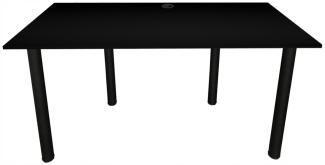 Gaming Tisch CODE BIG, 160x73-76x80, schwarz/schwarze Beine + USB HUB