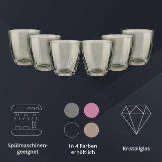 Peill+Putzler Germany 6er Set Becher rauchgrün, 260ml Volumen, aus hochwertigem Kristallglas, sehr pflegeleicht da Spühlmaschinengeeignet, Glanzstücke für jede Gelegenheit