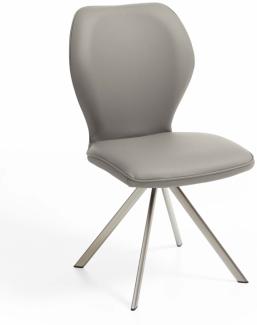 Niehoff Sitzmöbel Colorado Trend-Line Design-Stuhl Edelstahl/Polyester - 180° drehbar Atlantis grau