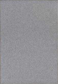 Feinschlingen Teppich Casual Hellgrau Uni Meliert - 140x200x0,4cm