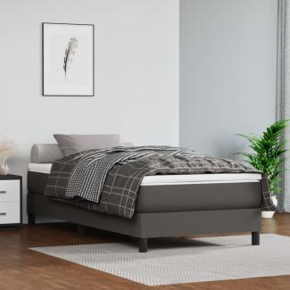 vidaXL Boxspringbett Grau 90x200 cm Kunstleder