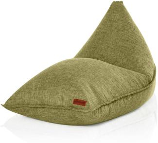 Green Bean© Indoor XXL Sitzsack 150x100x100cm mit EPS-Perlen Füllung - Kuschelig Weich Waschbar - Drinnen Stoff Sitzkissen - Gelb