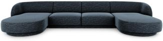 Micadoni 5-Sitzer Panorama Sofa Miley | Bezug Royal Blue | Beinfarbe Black Plastic
