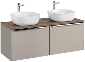 Waschtischunterschrank 4-tlg AKAN 120cm Taupe inkl. Waschtisch