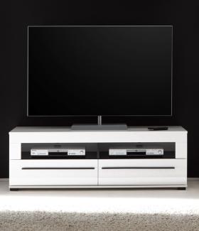 Cantara Lowboard 140cm weiß Hochglanz TV-Board Wohnzimmer Modern