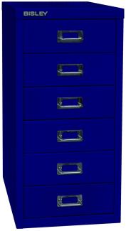 BISLEY MultiDrawer, 29er Serie, DIN A4, 6 Schubladen, Metall, 639 Oxfordblau, 38 x 27,9 x 59 cm