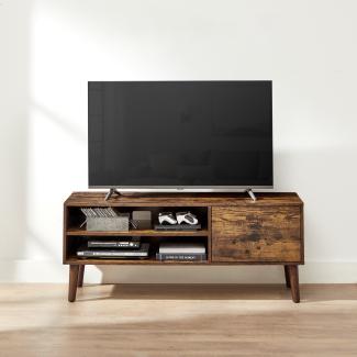 Vasagle TV-Schrank für Fernseher bis zu 55 Zoll, Holz vintagebraun, 120 x 40 x 49 (BxTxH) cm