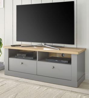 TV-Lowboard Rideau in grau und Eiche Artisan 132 x 48 cm