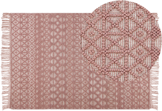 Teppich Wolle rosa 160 x 230 cm Kurzflor ALUCRA