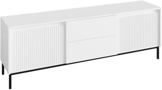 TV Lowboard Ozmi 2K2SZ mit 2 Türen und 2 Schubladen auf Kugelgleitschienen (Farbe: Weiß)