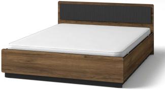 Bett Doppelbett Pereto 160x200cm Warmia Nussbaum schwarz matt