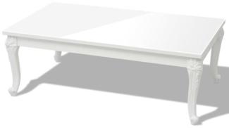 vidaXL Couchtisch 115×65×42 cm Hochglanz-Weiß