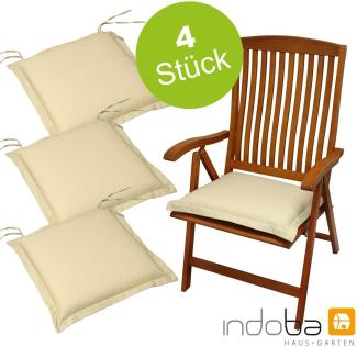 4 x indoba - Sitzkissen Serie Premium - extra dick - Beige