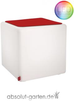 Beistelltisch Cube Outdoor LED Akku (Sitzkissen - rot)