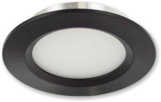 ISOLED LED Möbeleinbaustrahler Mini AMP schwarz, rund, 3W, 120°, 12V DC, warmweiß 3000K, dimmbar