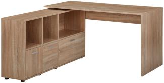 Schreibtischkombination bestehend aus Schreibtisch und Sideboard, 136 x 75,5 x 155,5 cm