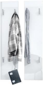 Vladon Wandpaneel 120, Garderobenpaneel bestehend aus 2 Paneelen, Weiß Hochglanz (je 28 x 120 x 2 cm)