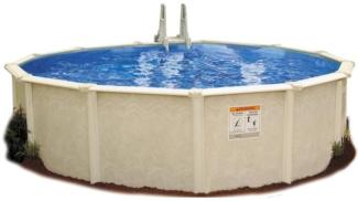 Interline Summer Stahl Schwimmbad Sunlake Set 3 | Blau | 460x460x132 cm | Inkl. 5 teiliges Zubehörpaket und Winterabdeckung
