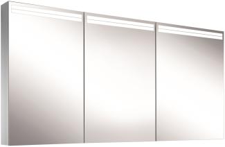 Schneider ARANGALINE LED Lichtspiegelschrank, 3 gleichgrosse Doppelspiegeltüren, 150x70x12cm, 160. 551. 02. 41, Ausführung: EU-Norm/Korpus silber eloxiert - 160. 551. 02. 50