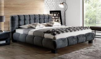 Casa Padrino Luxus Doppelbett Grau / Schwarz - Verschiedene Größen - Modernes Massivholz Bett mit Kopfteil - Luxus Schlafzimmer Möbel - Luxus Kollektion