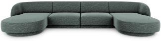 Micadoni 5-Sitzer Panorama Sofa Miley | Bezug Petrol | Beinfarbe Black Plastic