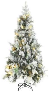 vidaXL Weihnachtsbaum mit LEDs & Zapfen Beschneit 225 cm PVC & PE
