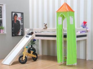 Turm für Hochbett und Rutschbett grün/orange